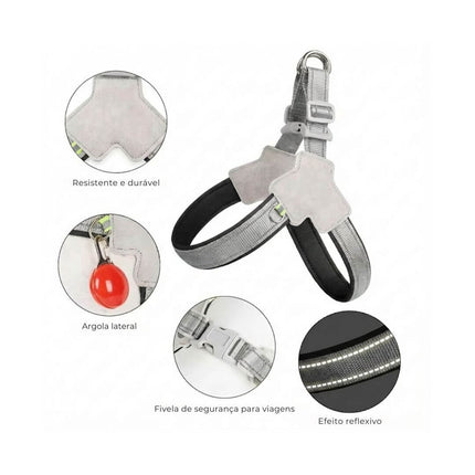 Coleira para Cão Peitoral Holapet Cinza M 04