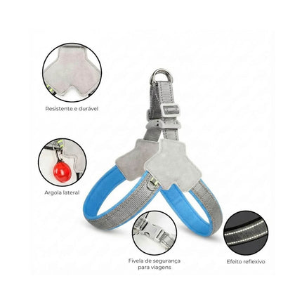 Coleira para Cao Peitoral Holapet Azul 04