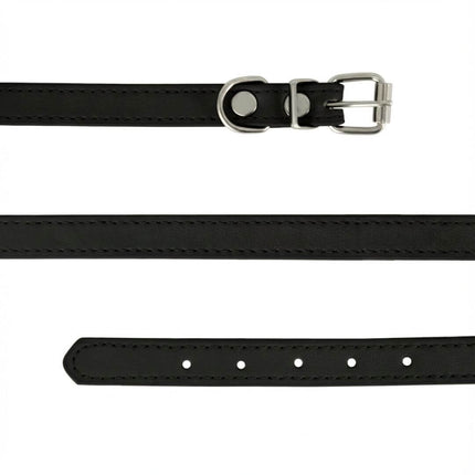 Coleira Gato Couro Premium Preta 03