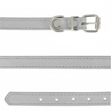 Coleira Gato Couro Premium Branca 03